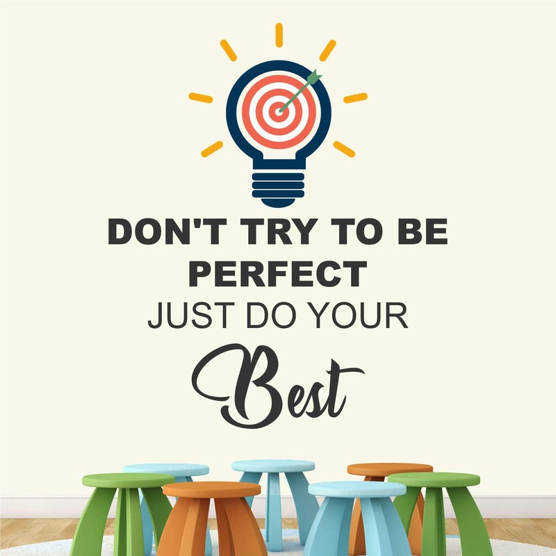 StickMe StickMe 'Just Do Your Best - Team Work - Office - Corporate - Business - Inspirational - Motivational - Quotes - Wall Sticker' -SM837 (Multi Colour, Vinyl - 75cm X 65 cm)  - Image 1