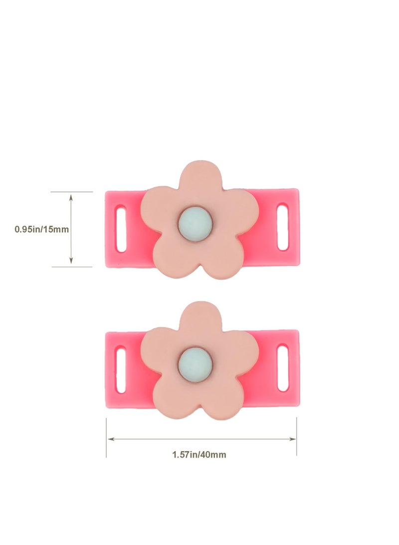 SOLARAE 10Pcs Flower Shoe Tags For Sneakers For Girls, Colorful PVC Shoe Lace Decorations For Kids, DIY Sneakers Shoelace Decors, Rubber - Image 4