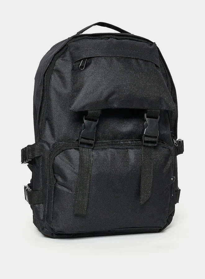 ستايلي Buckle Detail Solid Backpack