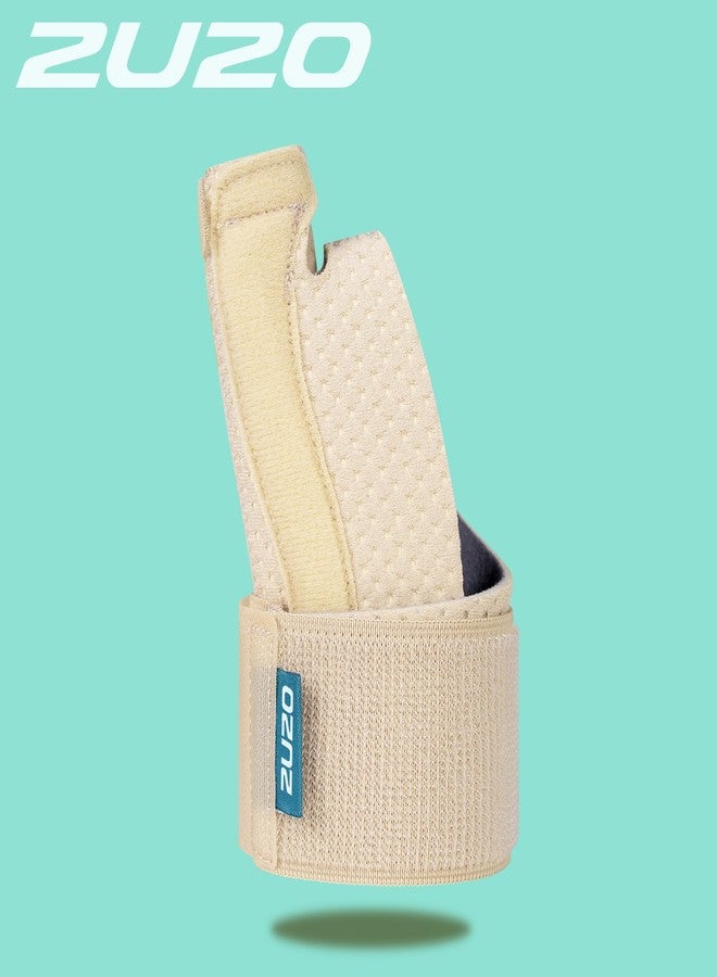 2U2O Compression Thumb Brace, Breathable Wrist Stabilizer - Lightweight Thumb Splint for BlackBerry Thumb, Sprains, Carpal Tunnel, Tendonitis, Arthritis Pain Relief- Support Wrap for Men/Women, S-M, Beige - Image 2