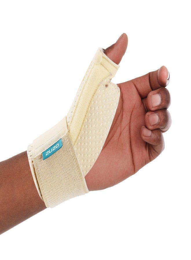 2U2O Compression Thumb Brace, Breathable Wrist Stabilizer - Lightweight Thumb Splint for BlackBerry Thumb, Sprains, Carpal Tunnel, Tendonitis, Arthritis Pain Relief- Support Wrap for Men/Women, S-M, Beige - Image 1