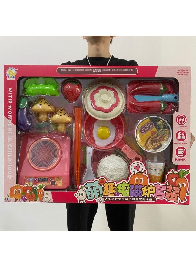 Children's Simulation Kitchen Play House Cashier Toy Girl Doll Set Gift Box Stall Wholesale-Color:M214 Cream Gel Goka DIY Handbag - Image 4