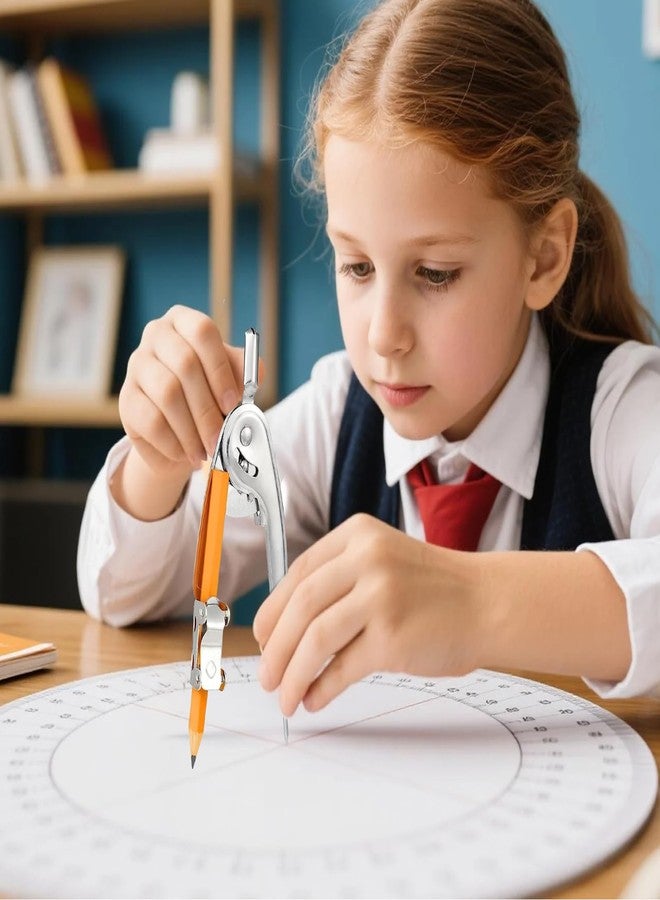 HEHIPLE 20 Pieces Compass for Geometry Metal Compass Tool Math Compass Bulk Drawing Compass Silver Geometry Compass with Pencil for Student School Classroom Office Woodworking Art Drawing - Image 5