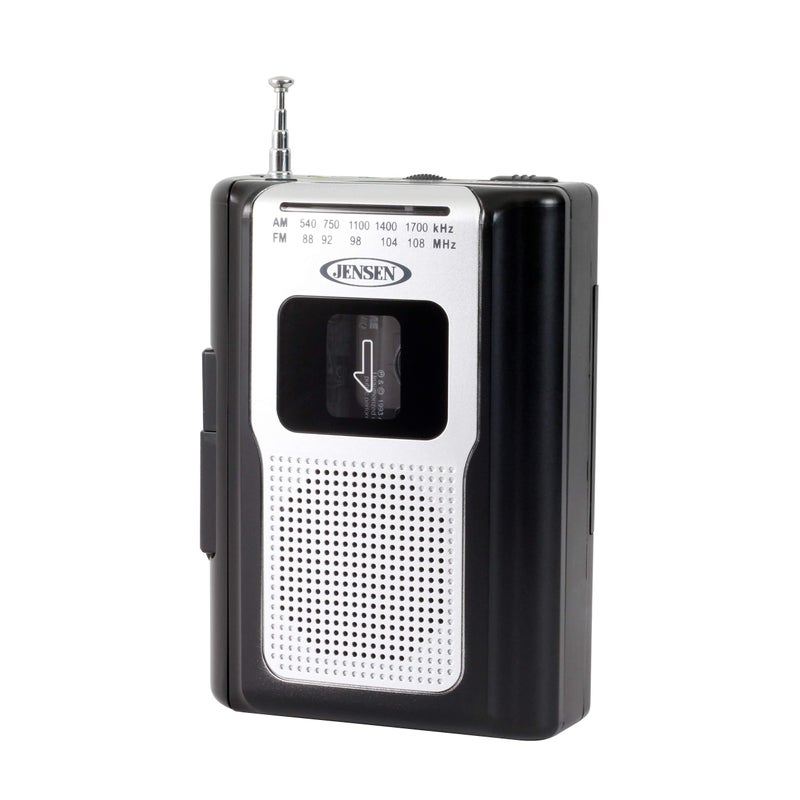 Jensen CR-100 Retro Portable AM/FM Radio Personal Cassette Player Compact Lightweight Design Stereo AM/FM Radio Cassette Player/Recorder & Built in Speaker (Black Series) - Image 3
