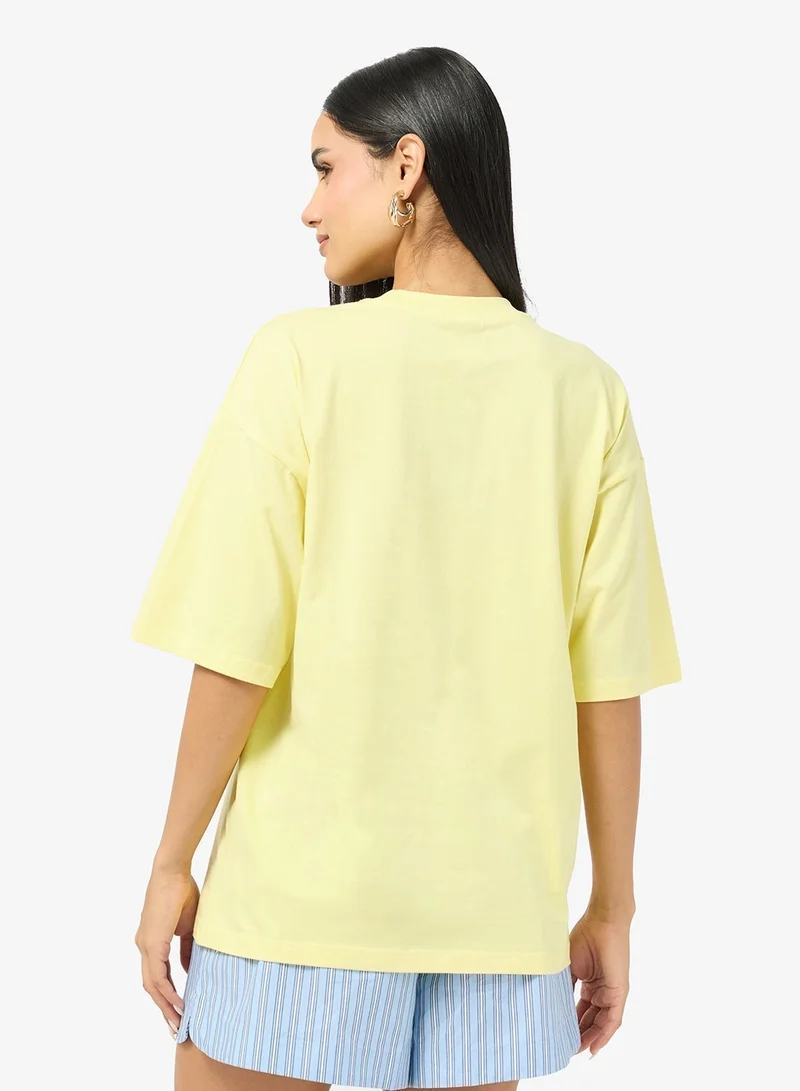 Ginger Cotton Oversize Travel Graphic T-shirt