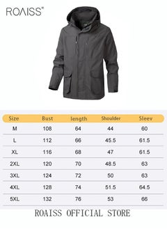 roaiss Men'S Casual Loose Windproof Jacket Solid Sports Hoodie Lightweight Outdoor Hiking Zipper Jacket  - Image 4