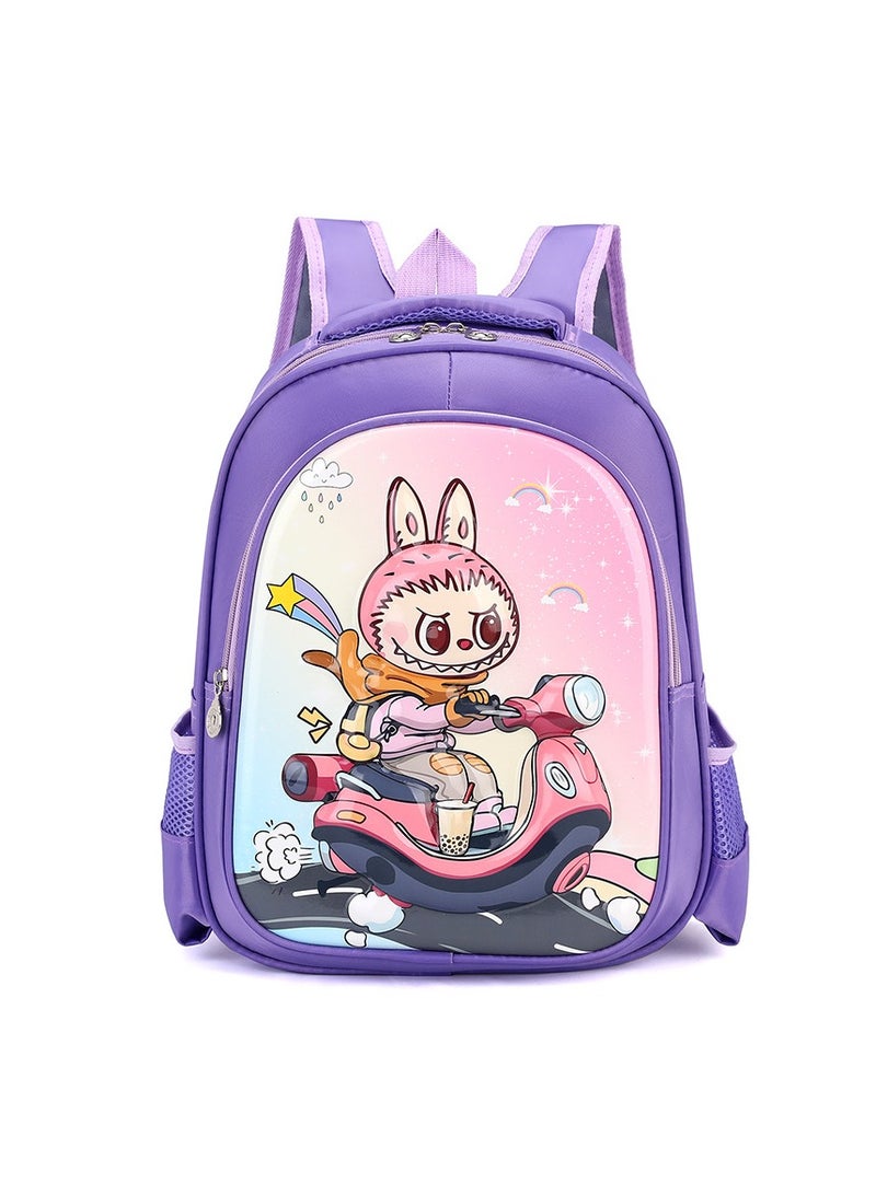 لابوبو حقيبة لابوبو المدرسية للأطفال، حقيبة ظهر ثلاثية الأبعاد لطلاب المرحلة الابتدائية، حقيبة طلابية، 39*35*15 سم.