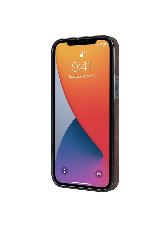 Zaboon Case For iPhone 12 Pro Max Vintage Patch Leather Phone Case with Ring Holder - Image 2