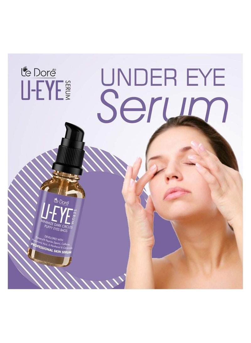 Le Dore Eye Under Eye Serum With Eyeseryl Peptides Caffeine Hyaluronic Acid Veg Ceramide Coffee Seed Extract 15ml - Image 3