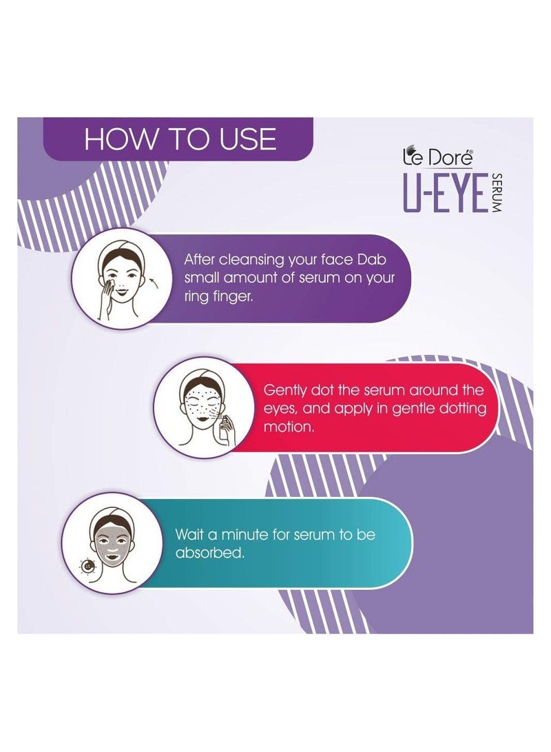 Le Dore Eye Under Eye Serum With Eyeseryl Peptides Caffeine Hyaluronic Acid Veg Ceramide Coffee Seed Extract 15ml - Image 5