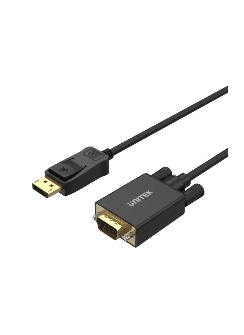 UNITEK UNITEK DisplayPort to VGA Cable – High-Performance Adapter Cable for PCs, Laptops, and Monitors – Full HD 1080P Support, Gold-Plated Connectors, Plug-and-Play, Compatible with Windows and Mac Systems  - Image 1