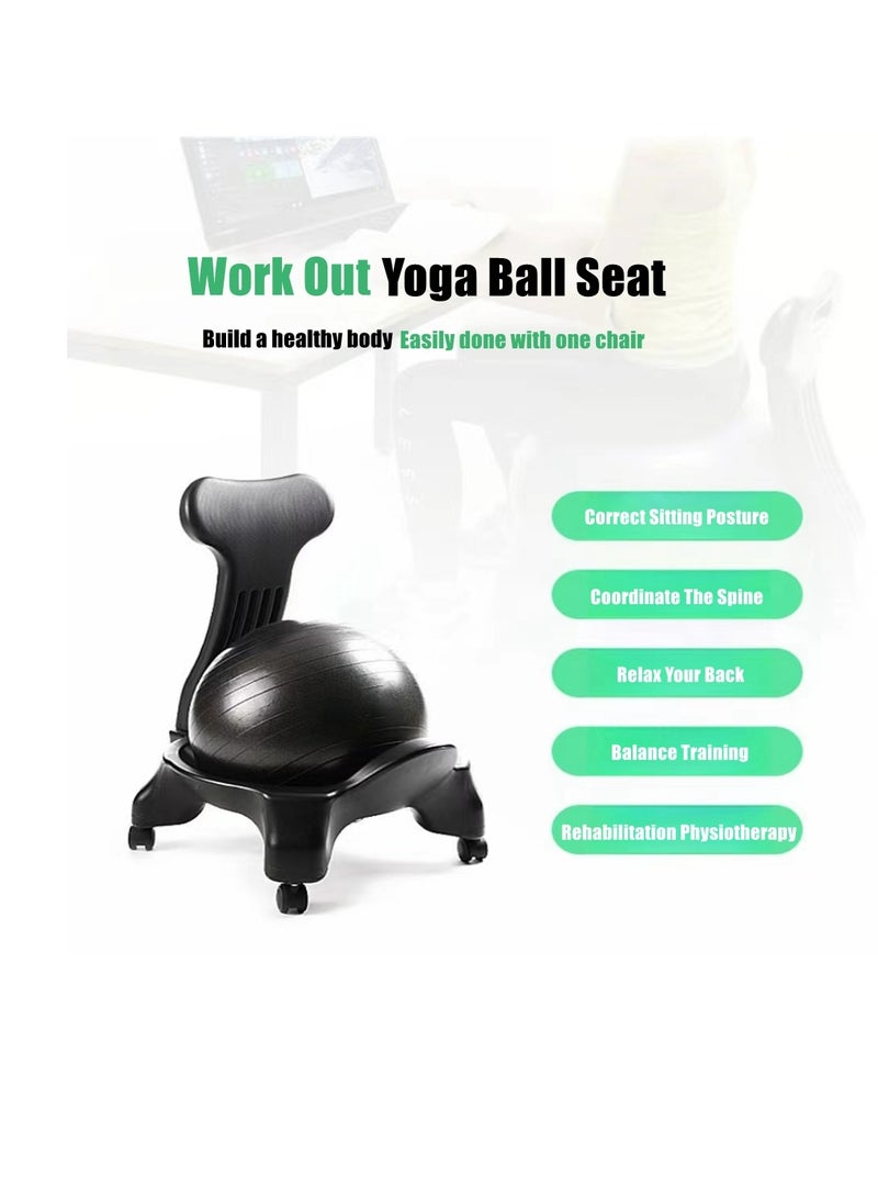 Cool Baby Style COOLBABY Balance Ball Chair Office Ball Chair Movement Stability Yoga Ball Advanced Ergonomic Chair Ergonomic Home And Office Desk Chair - Suitable For Home And Office Desk With Air Pump - Image 2