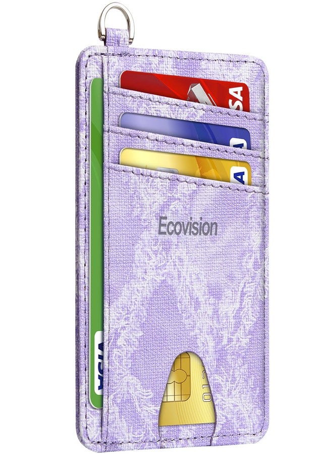 EcoVision محفظة إيكو فيجن مينيماليست سليم مع جيب أمامي، حامل بطاقات ائتمان بتقنية حجب RFID، محفظة قابلة للفصل بخطاف على شكل حرف D للرجال والنساء، لون دينيم-بنفسجي، مينيماليست - Image 1