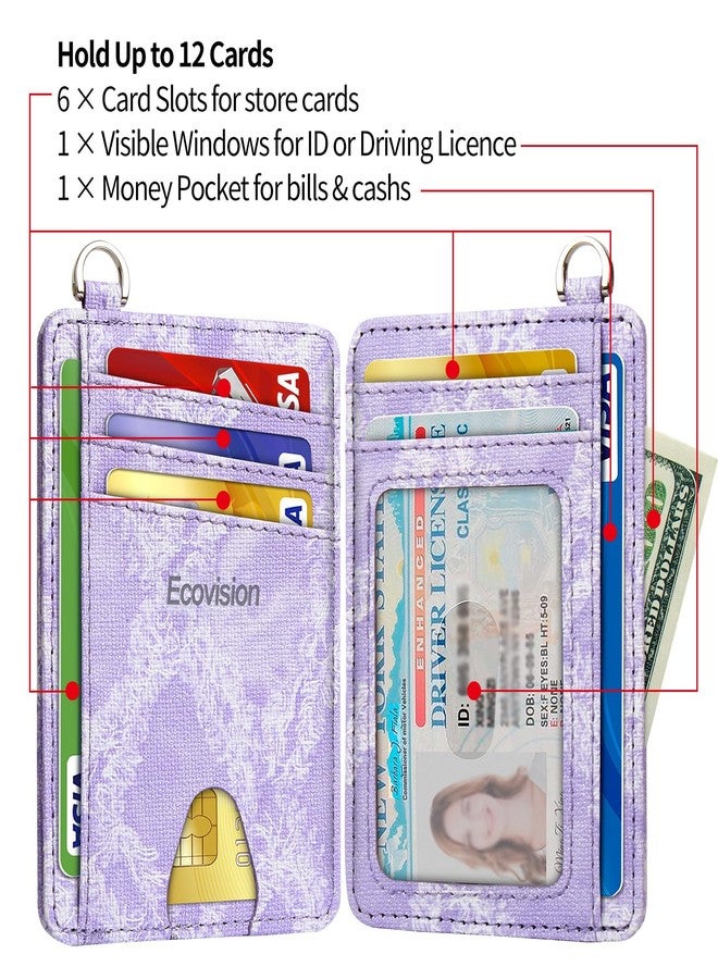 EcoVision محفظة إيكو فيجن مينيماليست سليم مع جيب أمامي، حامل بطاقات ائتمان بتقنية حجب RFID، محفظة قابلة للفصل بخطاف على شكل حرف D للرجال والنساء، لون دينيم-بنفسجي، مينيماليست - Image 5
