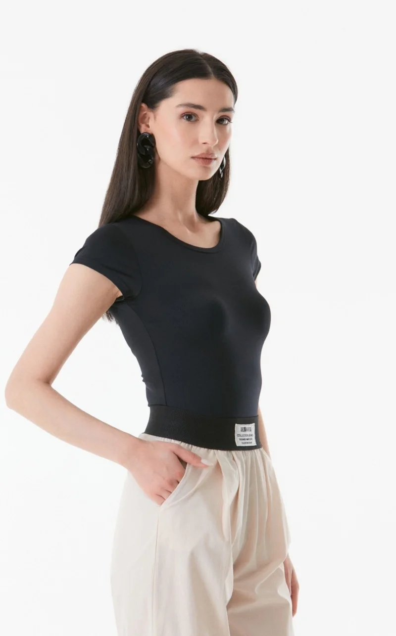 FullaModa Basic Crew Neck Bodysuit