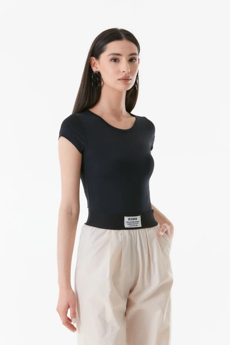FullaModa Basic Crew Neck Bodysuit