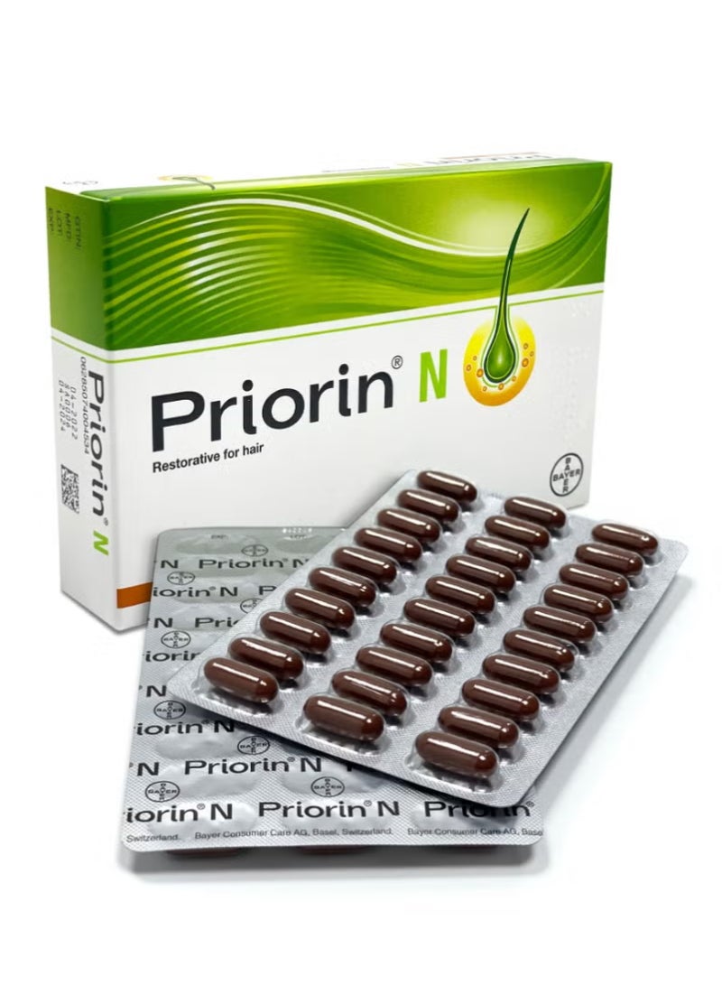 Priorin كبسولات برايورين ن، مكمل لعلاج تساقط الشعر، عبوة من 90 كبسولة - Image 2