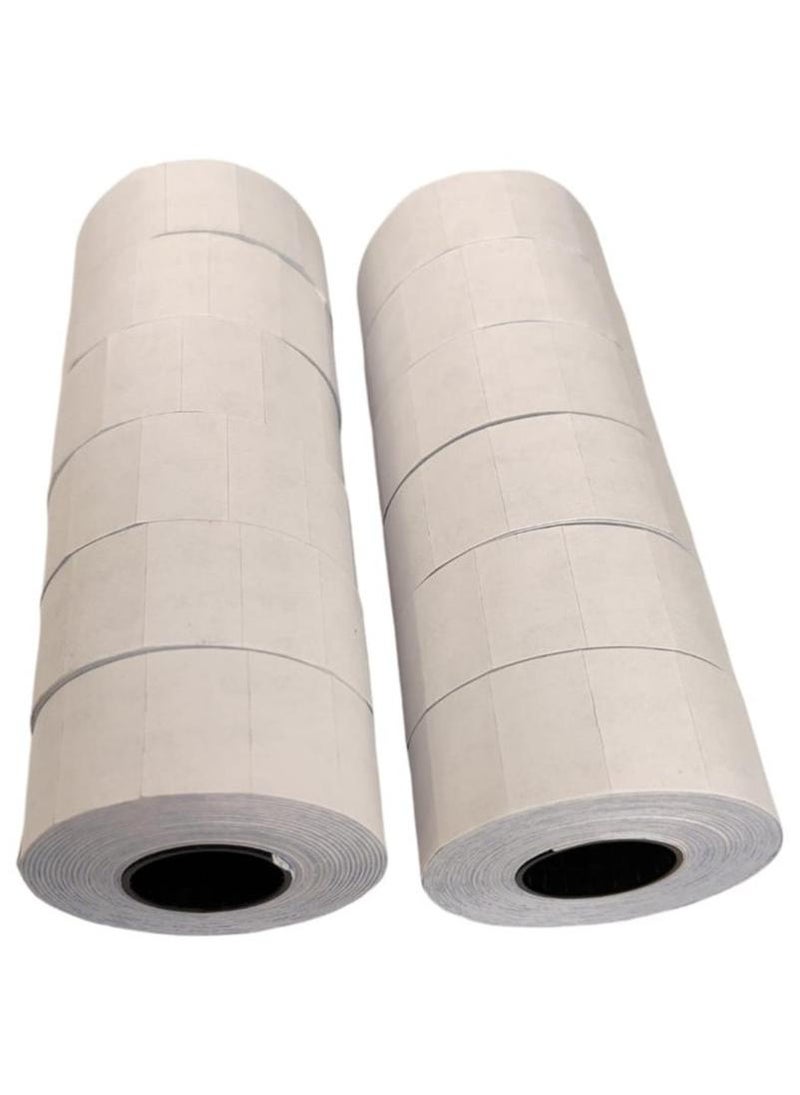 أطلس مجموعة ملصقات تسعير بيضاء مطبوعة بخطين من أطلس مكونة من 12 قطعة (12000 ملصق) لآلة السعر والتاريخ بخطين - Image 1