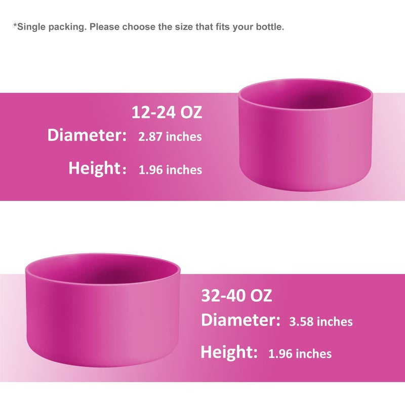 Vmini Protective Silicone Boot, Compatible with Hydro Flask and More Water Bottles, Anti-Slip Bottom Sleeve Cover (32-40 oz, Carnation) - Image 2