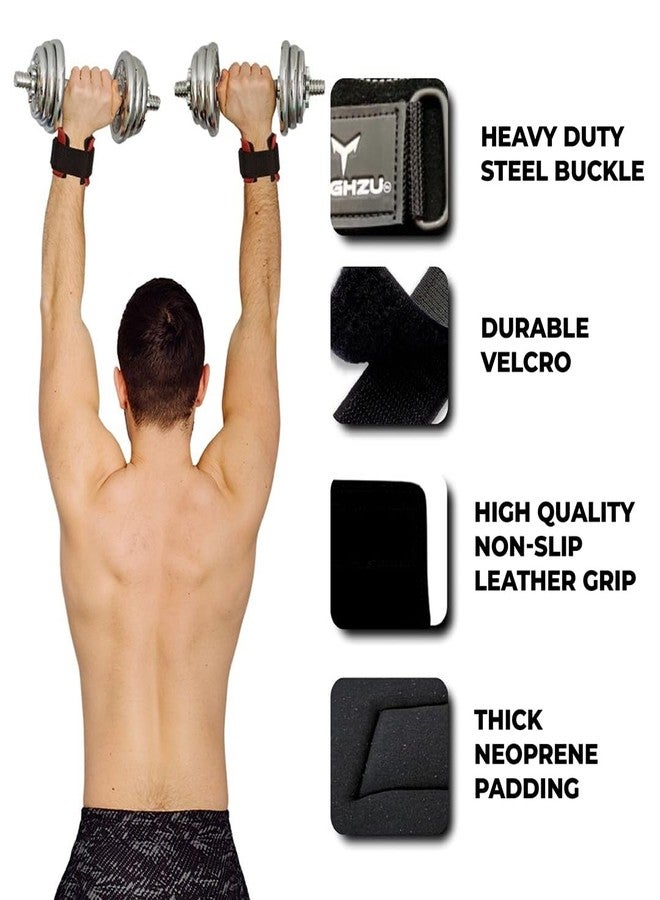 YAGHZU Weight Lifting Grips with Wrist Straps - Non Slip Lifting Straps for Weightlifting, Deadlifting, Powerlifting and Pull Ups, Padded Weight Lifting Gloves with Deadlift Straps for Women and Men - Image 2