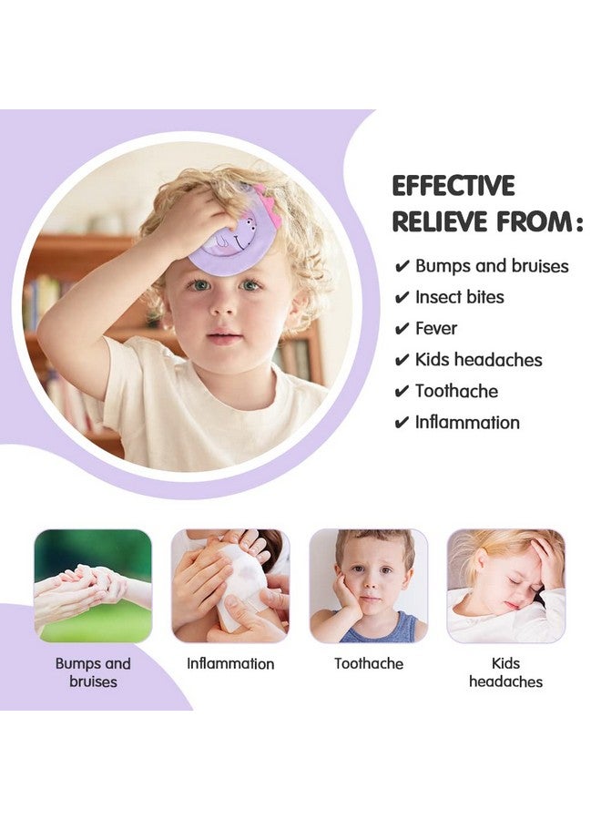 Hilph Kids Ice Packs for Boo Boos, Reusable Toddler Gel Hot Cold Pack with Cover for Pain Relief, Cute Animal Dinosaur Ice Pack Hot Cold Therapy for Kid Bump, Bruise, First Aid (3 Packs) - Image 2