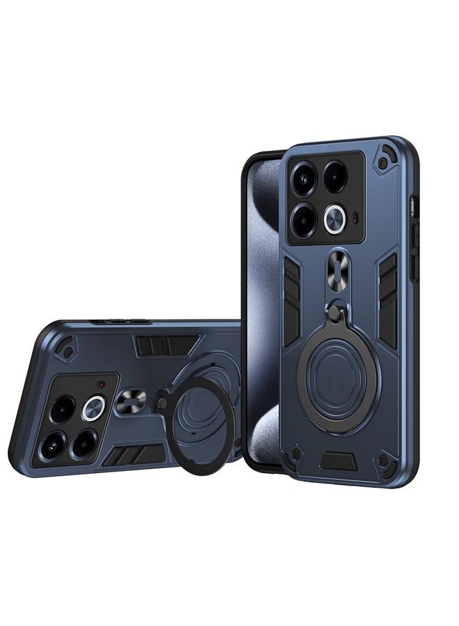 S-TOP Case For Infinix Note 40 4G Metal Ring 360 Degree Rotating Holder PC Hybrid TPU Phone Case - Image 1