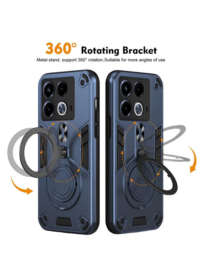 S-TOP Case For Infinix Note 40 4G Metal Ring 360 Degree Rotating Holder PC Hybrid TPU Phone Case - Image 2