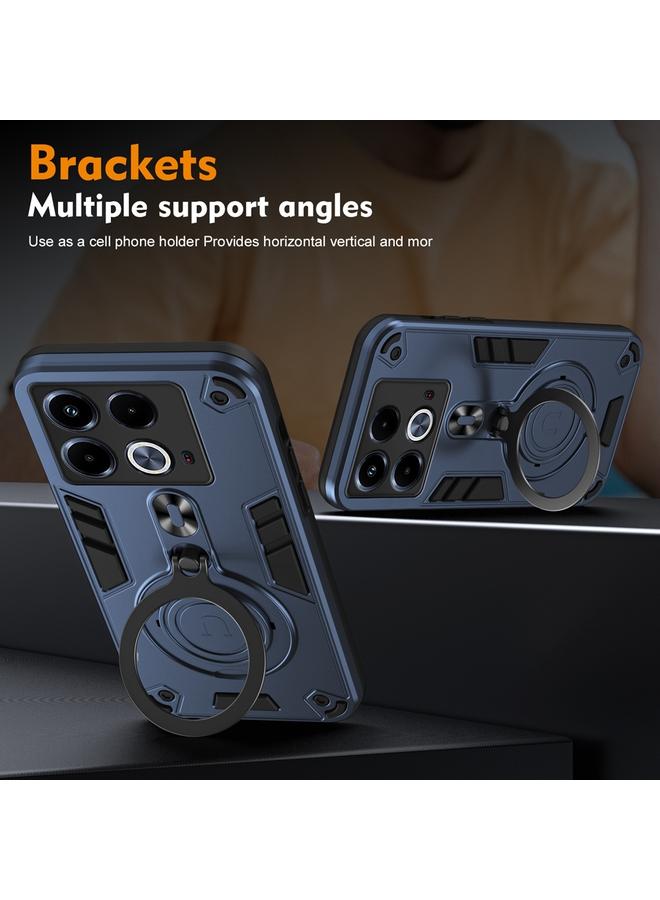 S-TOP Case For Infinix Note 40 4G Metal Ring 360 Degree Rotating Holder PC Hybrid TPU Phone Case - Image 3