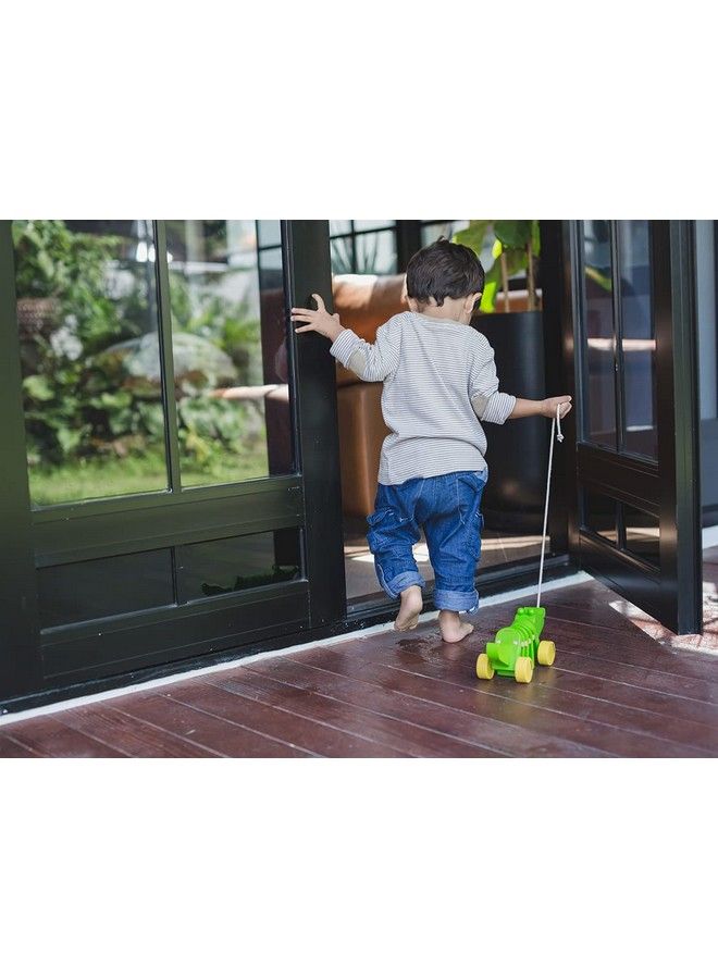 PlanToys Dancing Alligator Push & Pull Toy Sustainably Made From Rubberwood With 3 Organic Pigment Color Options And Makes Click Clack Sounds And Dancing Movements When Pulled (Natural) - Image 5