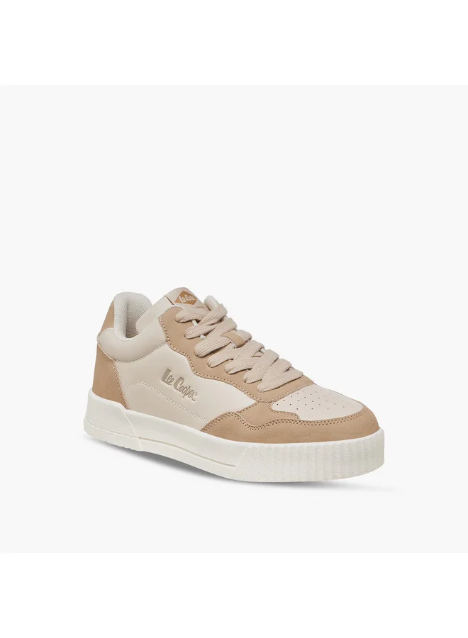 لي كوبر Women's Logo Detail Sneakers with Lace-Up Closure