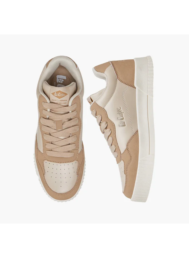 لي كوبر Women's Logo Detail Sneakers with Lace-Up Closure