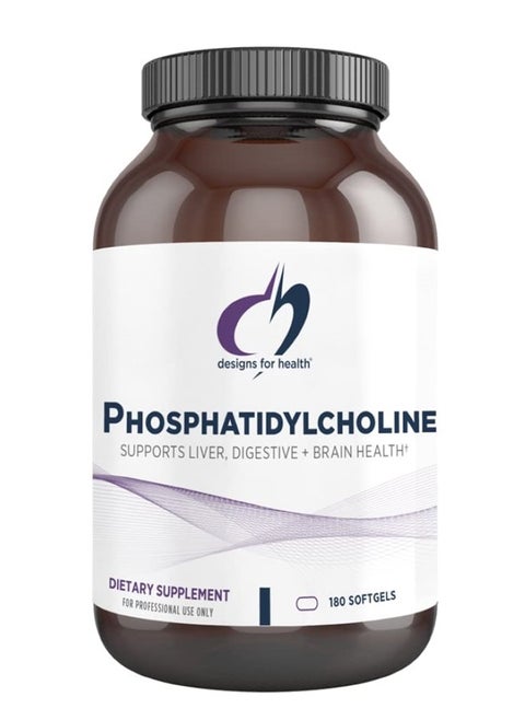 Phosphatidylcholine Softgels - Phosphatidyl Choline Supplement from Soy Lecithin to Support Liver + Brain Health (180 Softgels)