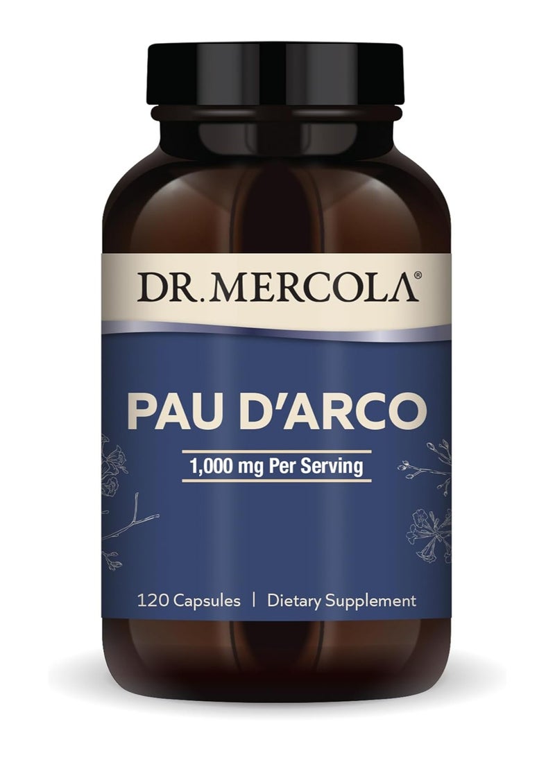 Dr. Mercola Pau D'Arco 1 000 Mg Per Serving 120 Capsules Dietary Supplement  - Image 1