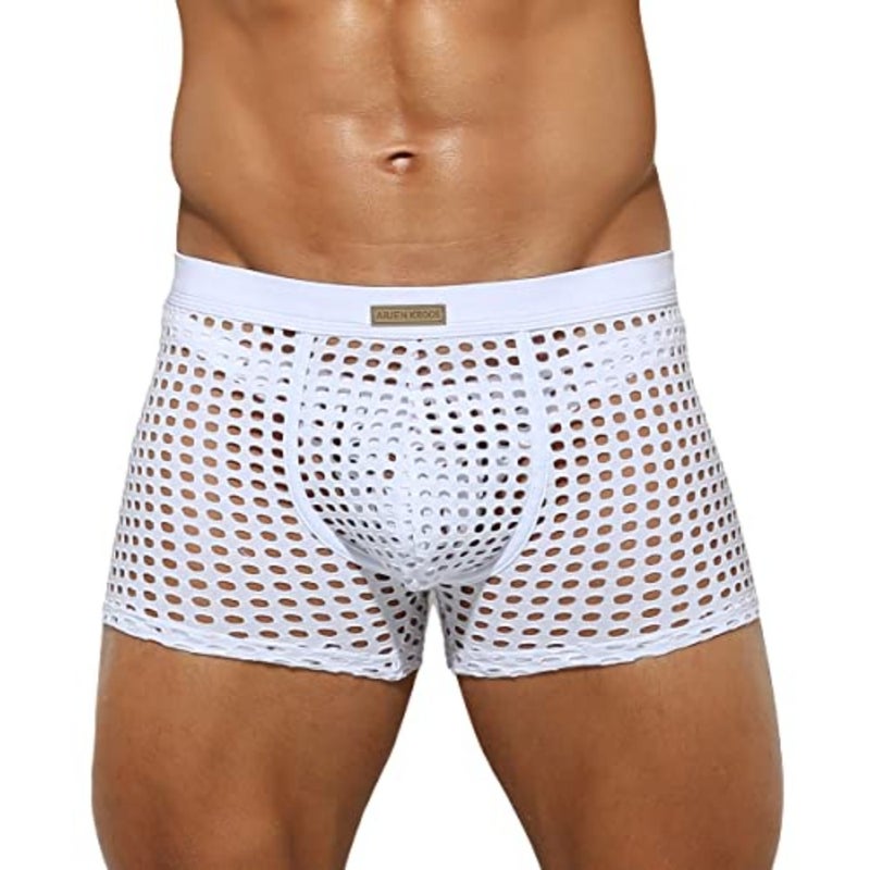 Men's Sexy Trunks Sheer Mesh Underwear Novelty Low Rise Lingerie - Image 1
