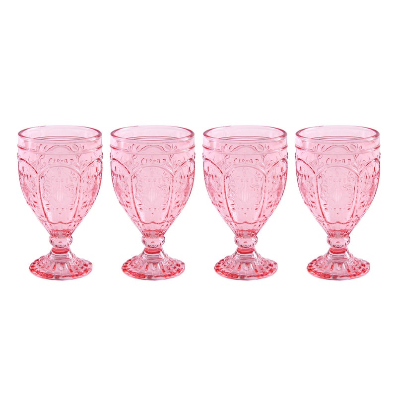 Fitz & Floyd Fitz and Floyd Trestle Goblet, 4 Count (Pack of 1), Blush - Image 1