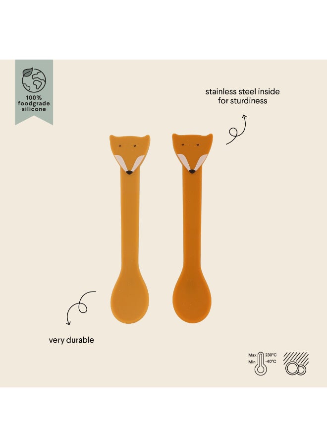 Trixie Silicone Feeding Spoon - Pack of 2 - Mr. Fox - Image 2