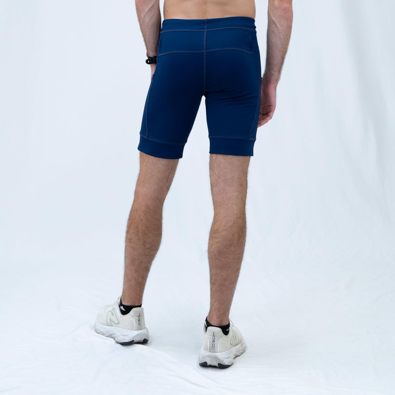 Sprints Mens Flexion 8" Compression Shorts with Pockets & Drawcord (US, Alpha, Medium, Regular, Regular, Stealth Navy) - Image 5
