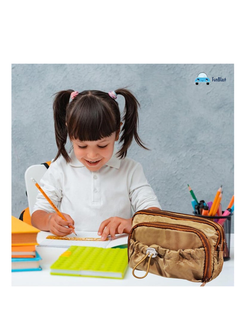 FunBlast Pencil Pouch for Girls – Multiple Compartment Zipper Pouch with Drawstring Pocket, Aesthetic Pouch for Girls, Kawaii Pencil Case, Cute Pouches for Girls - Image 5