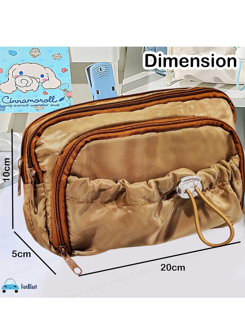 FunBlast Pencil Pouch for Girls – Multiple Compartment Zipper Pouch with Drawstring Pocket, Aesthetic Pouch for Girls, Kawaii Pencil Case, Cute Pouches for Girls - Image 2