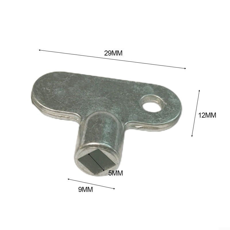 Radiator Bleed Key 5mm Square Socket Zinc Alloy Silver Finish 2 Pack Size A - Image 3