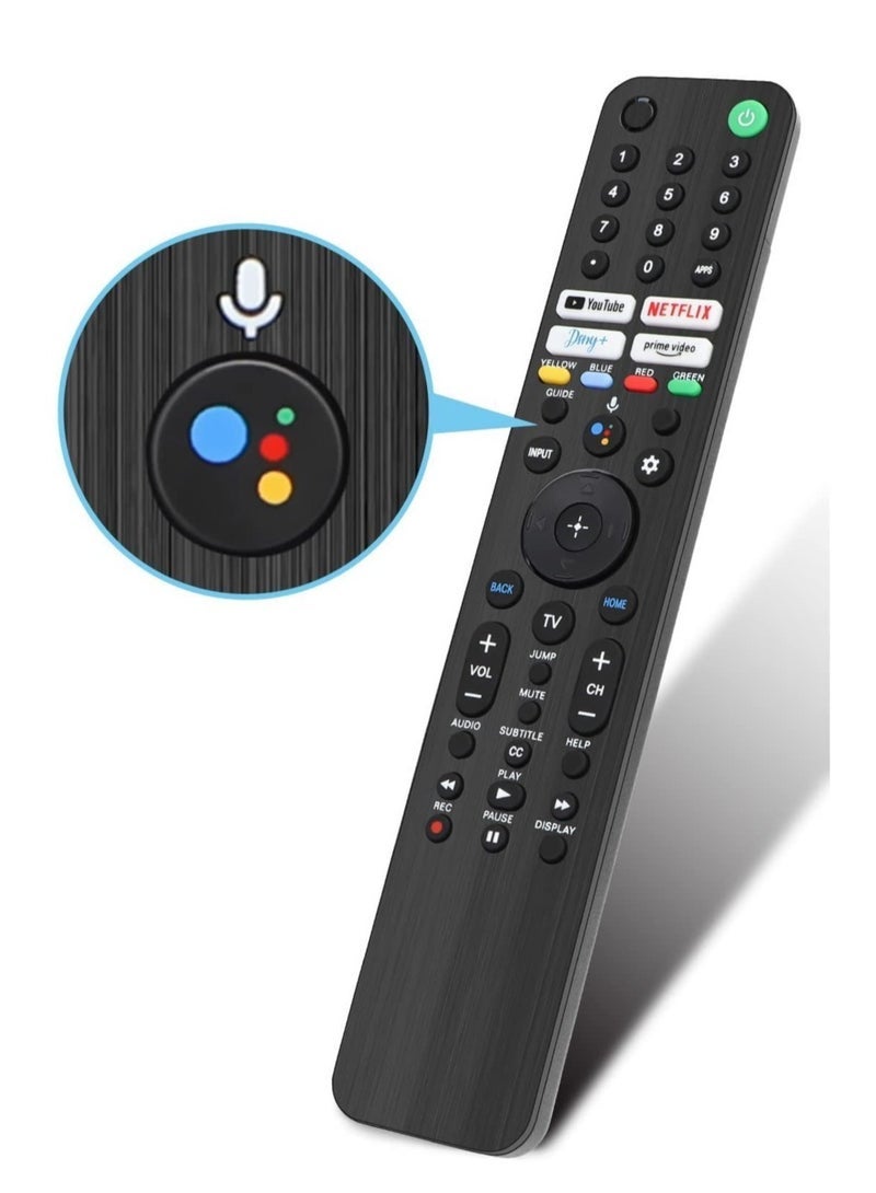 PopZa Voice Remote Control RMF-TX520U for Sony TV, Replacement for Sony Bravia OLED LED 4K 8K UHD Smart Google TV, with YouTube, Netflix, Disney+, Prime Video Buttons - Image 1