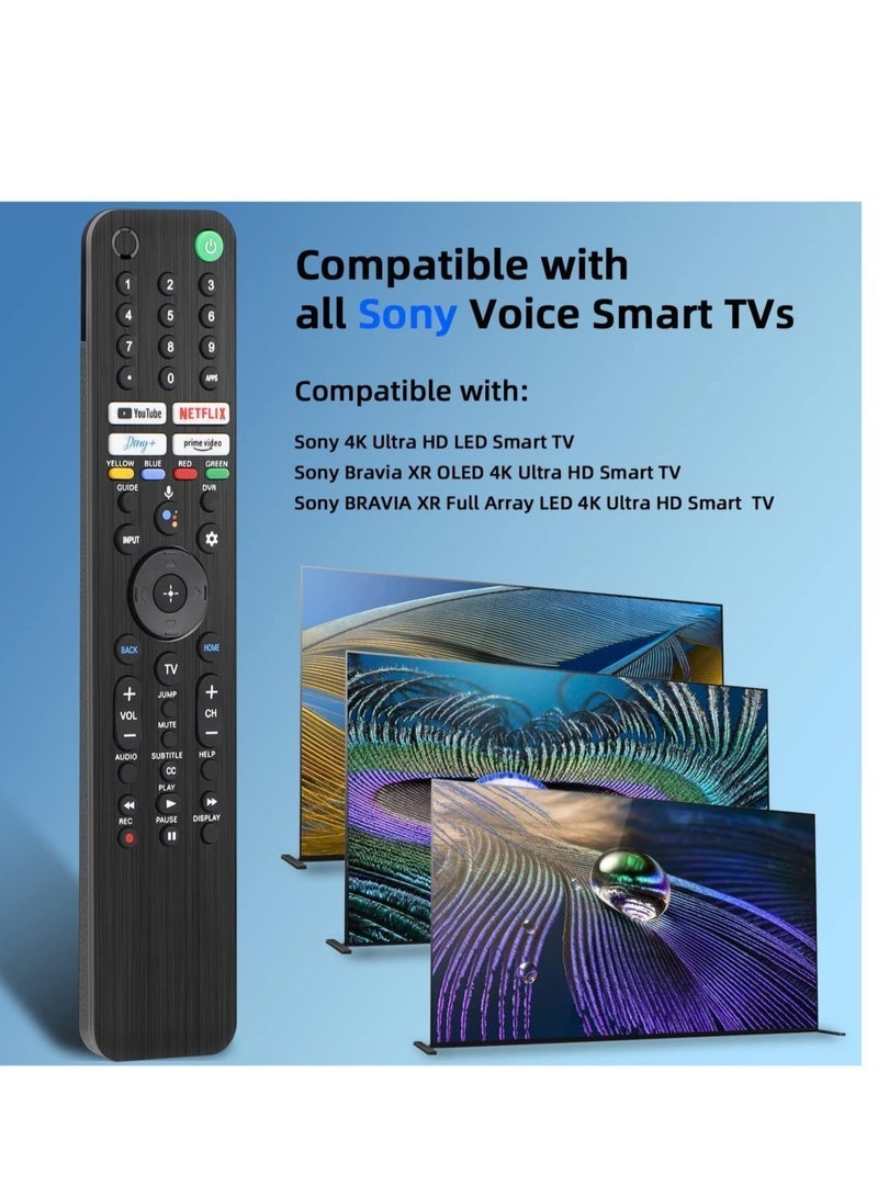 PopZa Voice Remote Control RMF-TX520U for Sony TV, Replacement for Sony Bravia OLED LED 4K 8K UHD Smart Google TV, with YouTube, Netflix, Disney+, Prime Video Buttons - Image 2