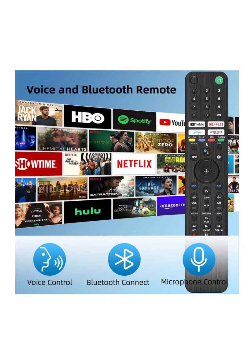 PopZa Voice Remote Control RMF-TX520U for Sony TV, Replacement for Sony Bravia OLED LED 4K 8K UHD Smart Google TV, with YouTube, Netflix, Disney+, Prime Video Buttons - Image 3