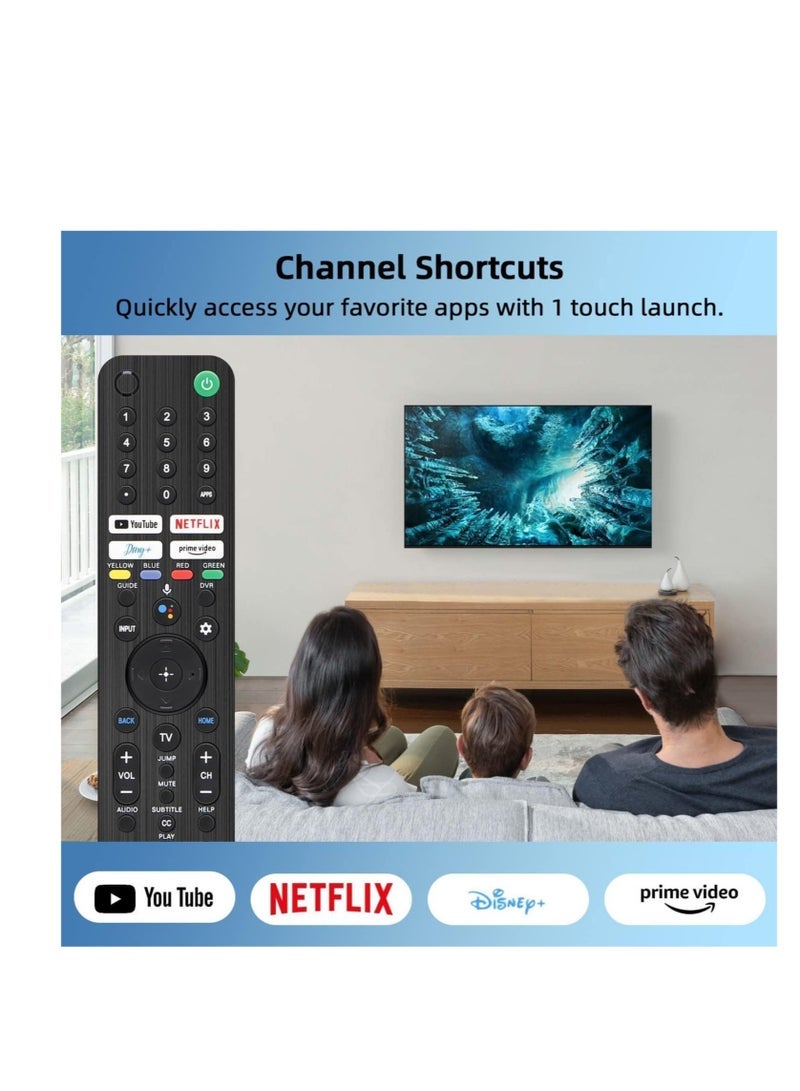 PopZa Voice Remote Control RMF-TX520U for Sony TV, Replacement for Sony Bravia OLED LED 4K 8K UHD Smart Google TV, with YouTube, Netflix, Disney+, Prime Video Buttons - Image 4