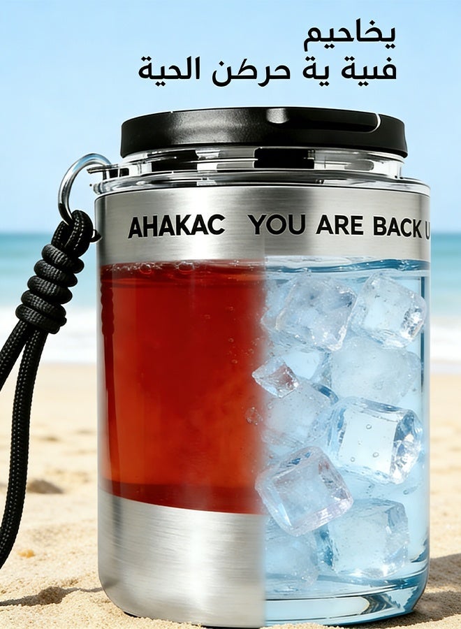 AHAKAC 316 Stainless Steel Pocket Coffee Mug – Mini Portable Vacuum Insulated Cup with Straw & Lid, Leakproof Travel Mug for Hot & Cold Drinks (350ML) - Image 5