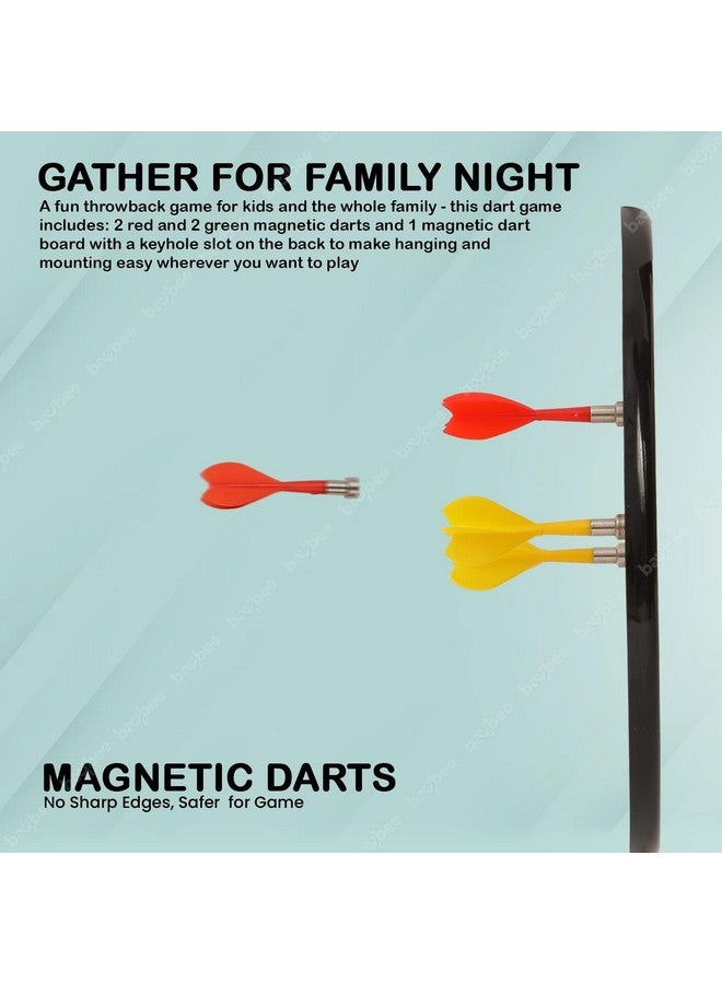بيبي لوحة رمي السهام المغناطيسية من بايبي للأطفال والكبار مع 4 سهام غير مدببة، ألعاب لوحية رمي السهام المغناطيسية الداخلية والخارجية للأطفال، لعبة مونوبولي للأطفال من سن 3 سنوات فما فوق، مقاس 28.5 سم - Image 5