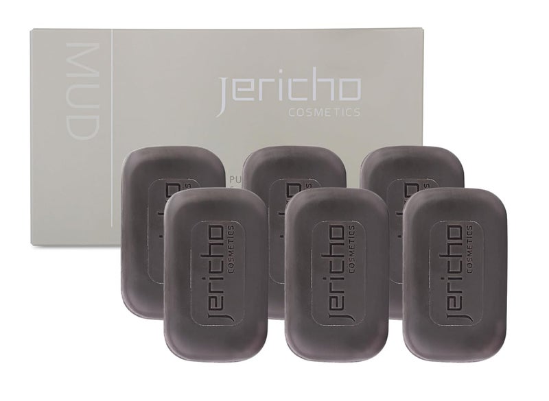Jericho Dead Sea Mud Soap Bar MineralRich Face Body Cleanser with Dead Sea Mud Salt Purifying Soap for Oily Combination and AcneProne Skin 44 Oz X 6 Bars - Image 1