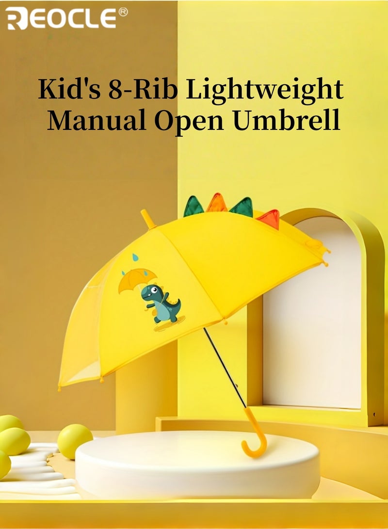 ريوكل مظلة يدوية خفيفة الوزن للأطفال ذات 8 أضلاع مع هيكل متين مقبض قوي مناسب للصغار الطلاب الأنشطة الخارجية الأيام الممطرة المدرسية الحماية من المطر مثالية للاستخدام اليومي غسالة آمنة للأولاد للبنات للأطفال - Image 1