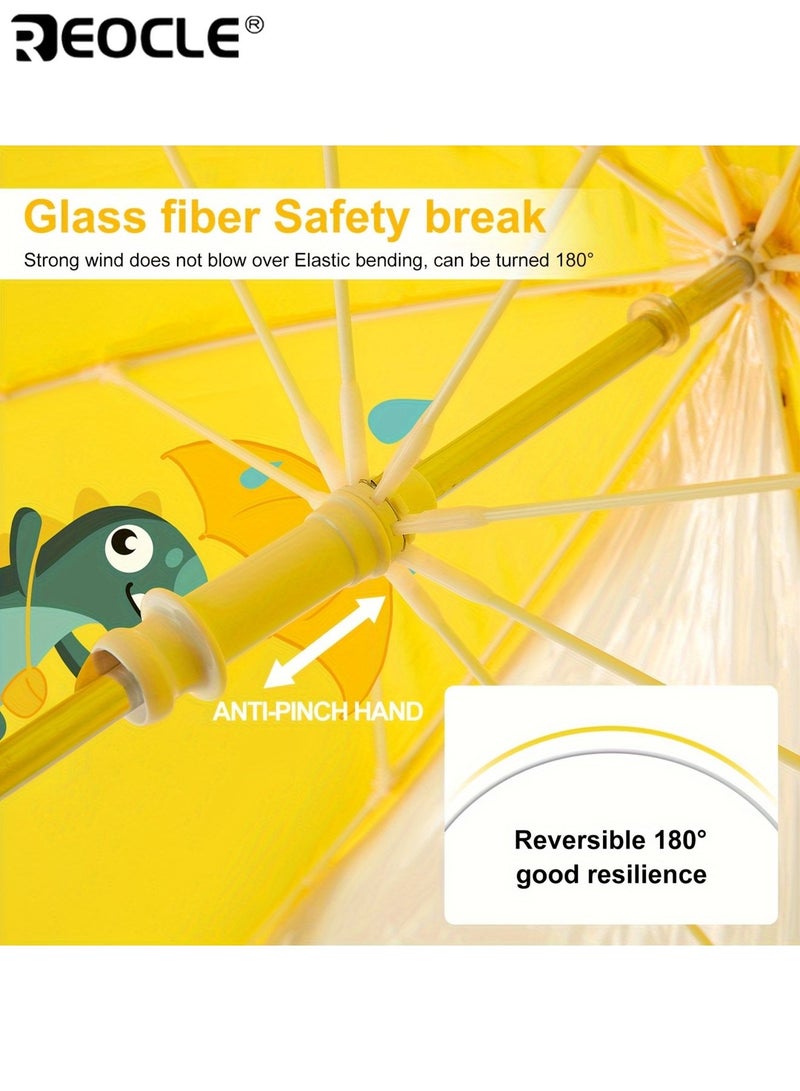 ريوكل مظلة يدوية خفيفة الوزن للأطفال ذات 8 أضلاع مع هيكل متين مقبض قوي مناسب للصغار الطلاب الأنشطة الخارجية الأيام الممطرة المدرسية الحماية من المطر مثالية للاستخدام اليومي غسالة آمنة للأولاد للبنات للأطفال - Image 4