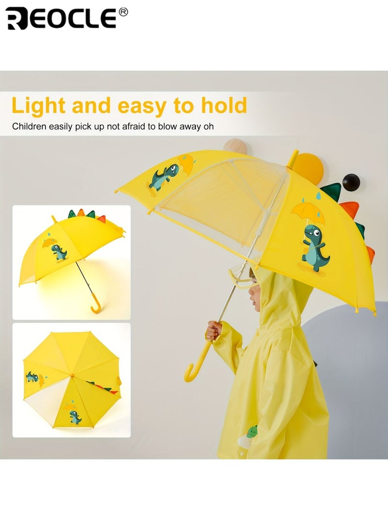 ريوكل مظلة يدوية خفيفة الوزن للأطفال ذات 8 أضلاع مع هيكل متين مقبض قوي مناسب للصغار الطلاب الأنشطة الخارجية الأيام الممطرة المدرسية الحماية من المطر مثالية للاستخدام اليومي غسالة آمنة للأولاد للبنات للأطفال - Image 3